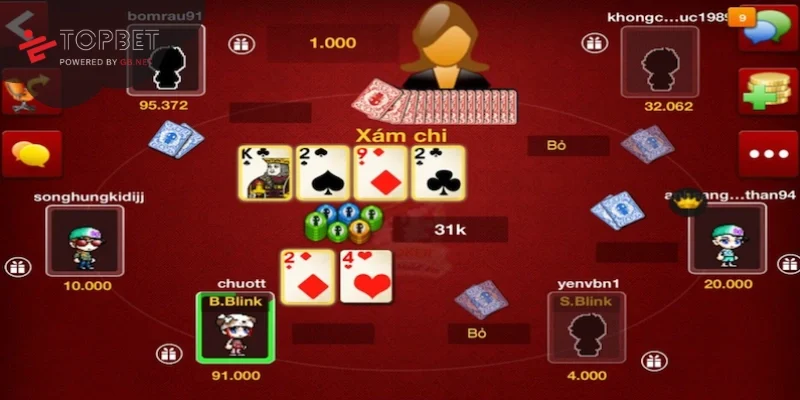 Một vài game bài nổi bật tại nhà cái Topbet